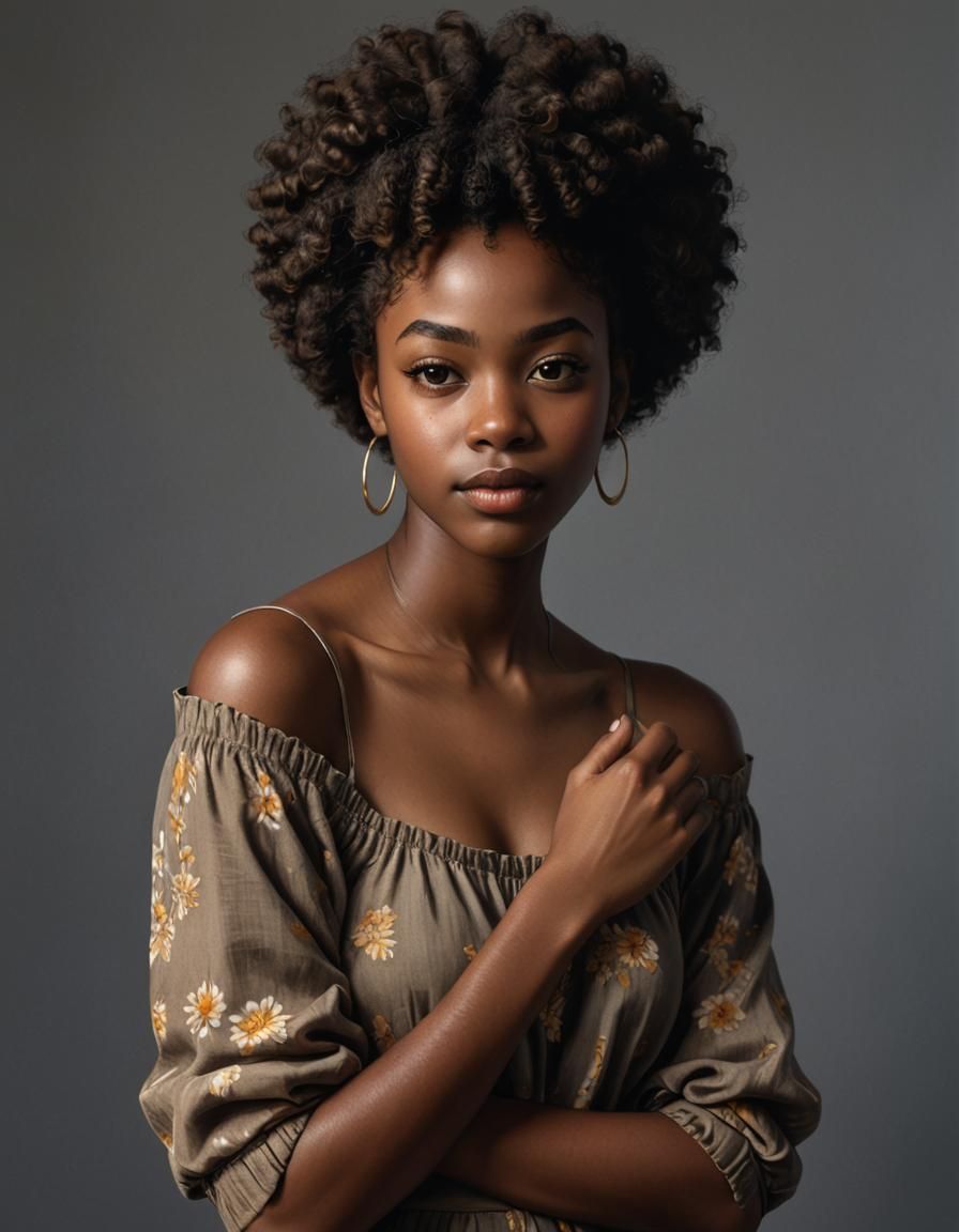 Youthful Portrait in Dreamy Clouds