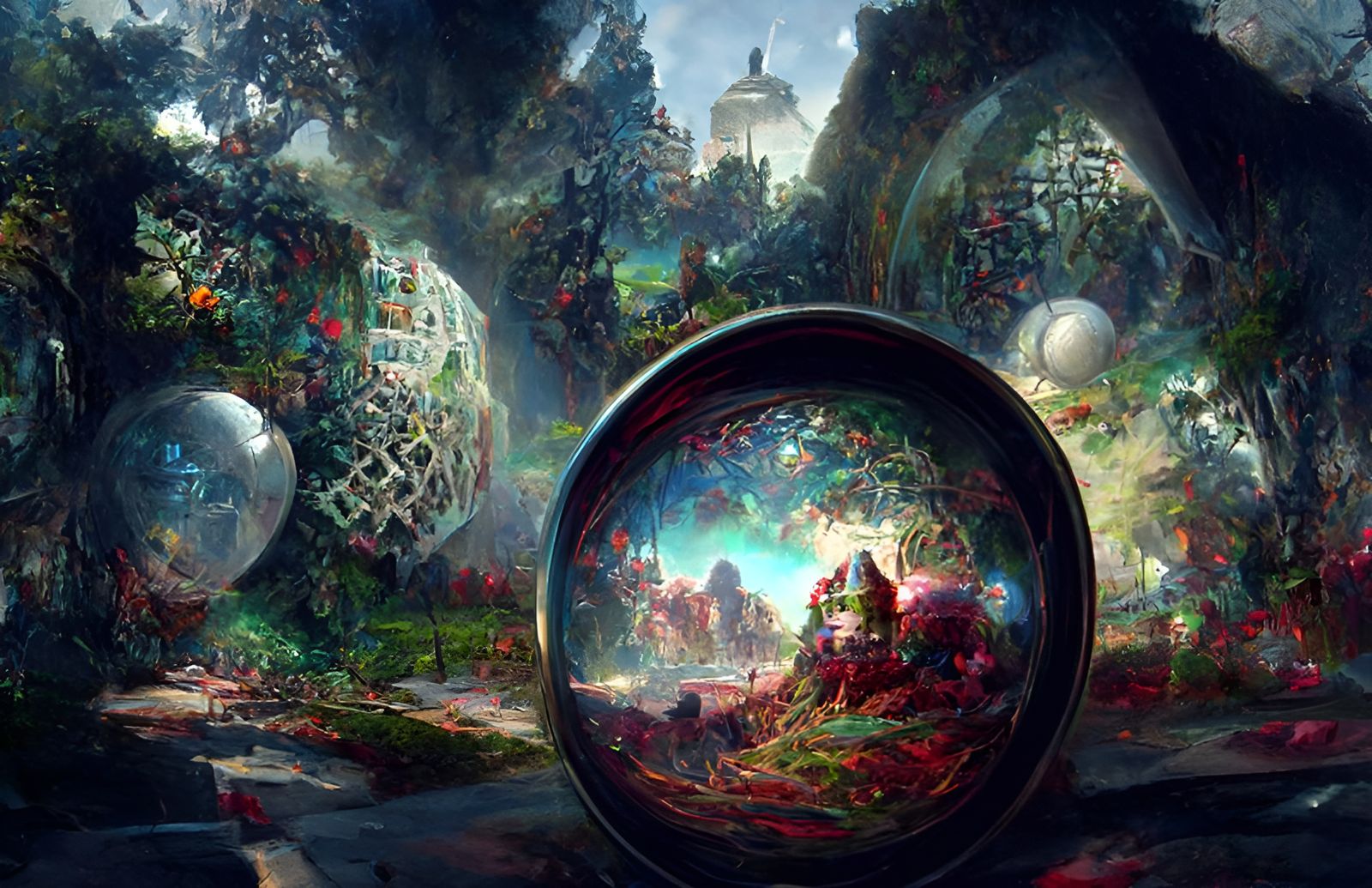Alice in Wonderland Landscape with Cosmic Sphere