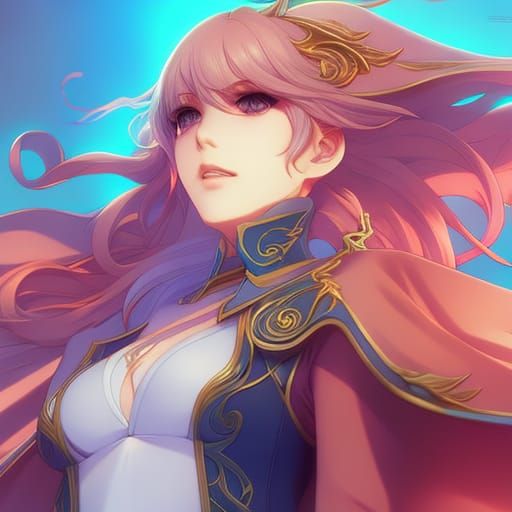 Anime Figure Holds Back Tide: Detailed 8K Portrait