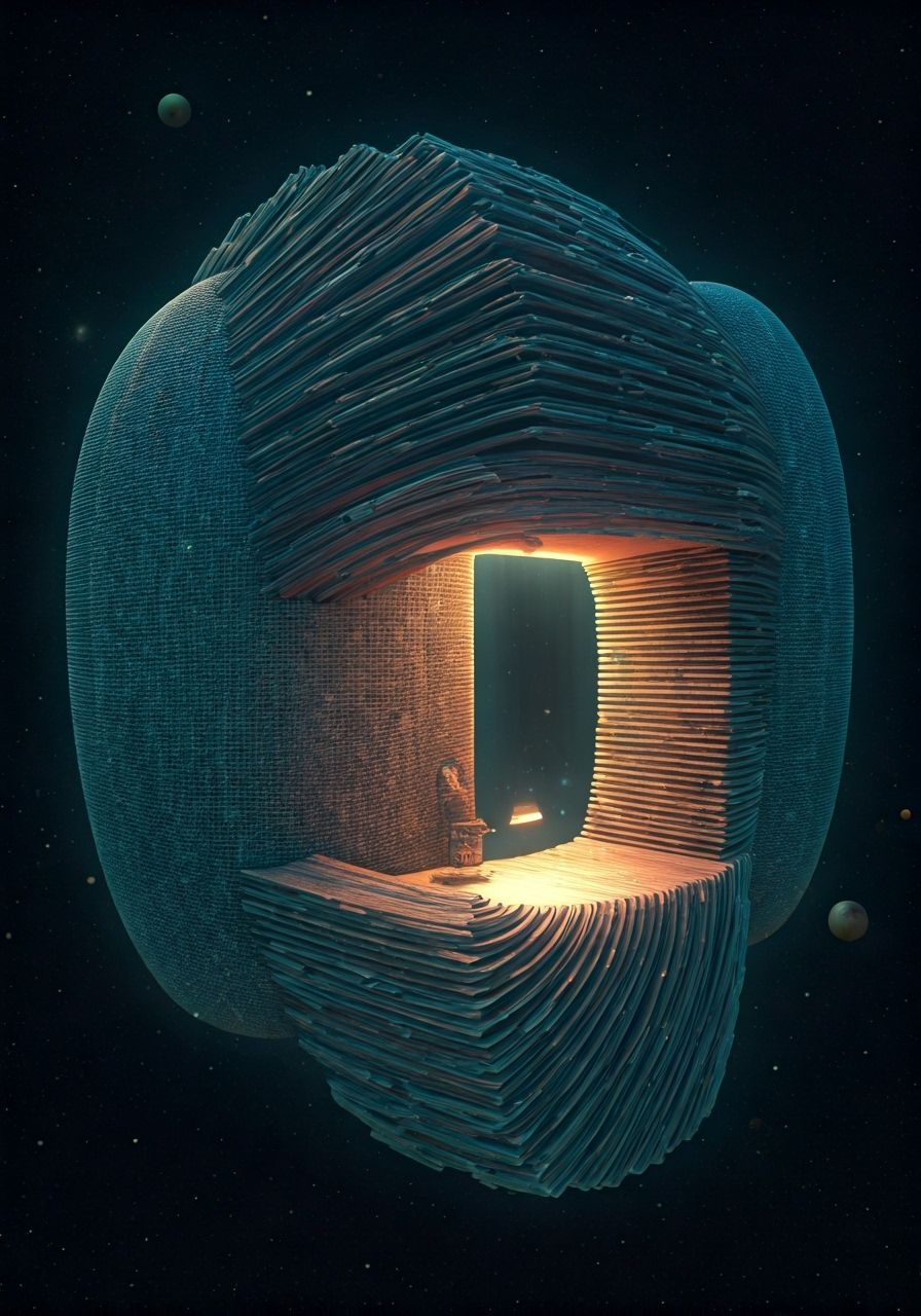 Cosy Floating Cubby in an Eternal Library Under Profoundly L...