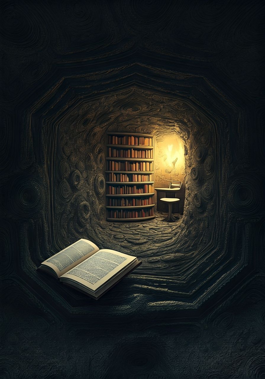 Cosy Floating Cubby in an Eternal Library Under Profoundly L...