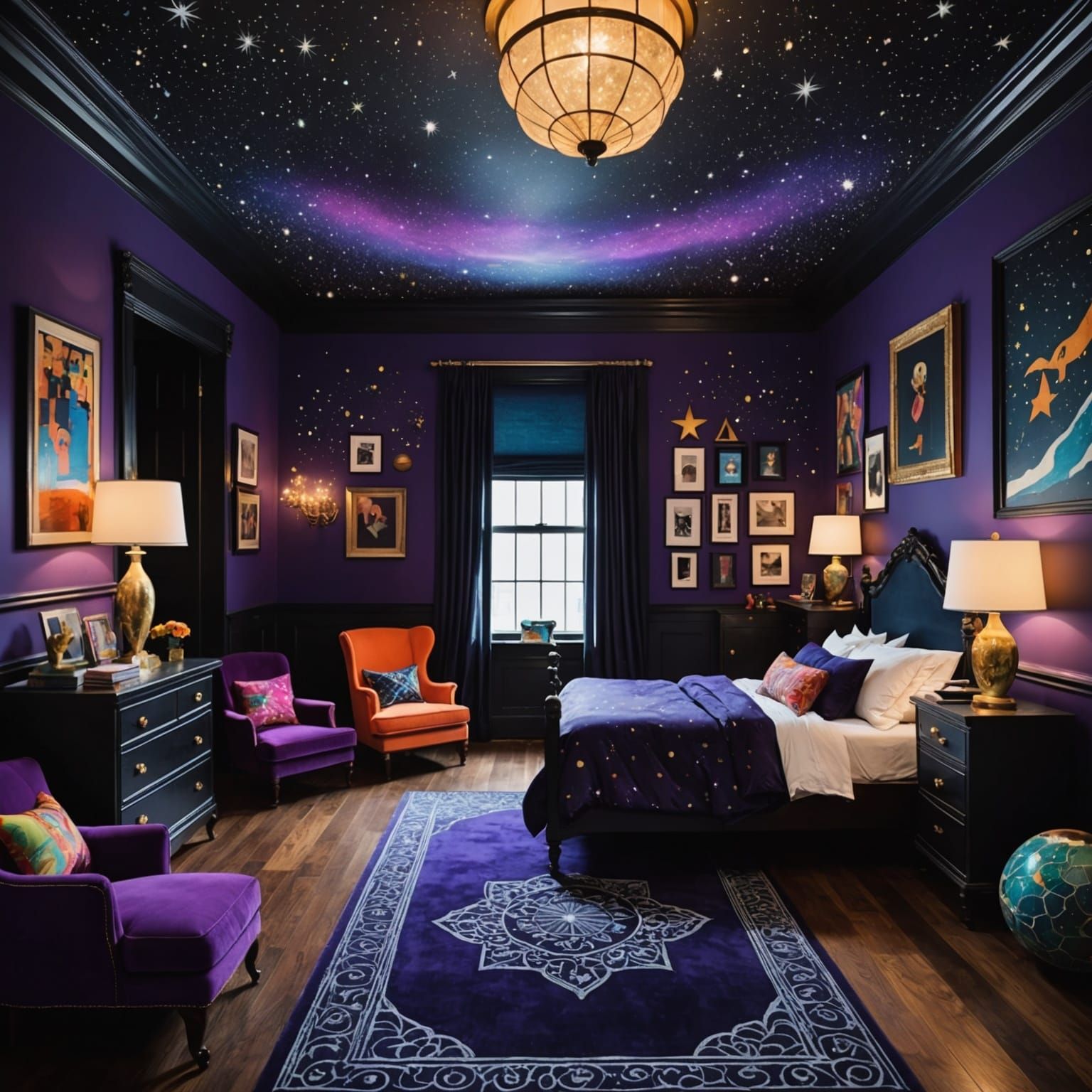 Night Sky Bedroom Hideaway in Art Deco Style