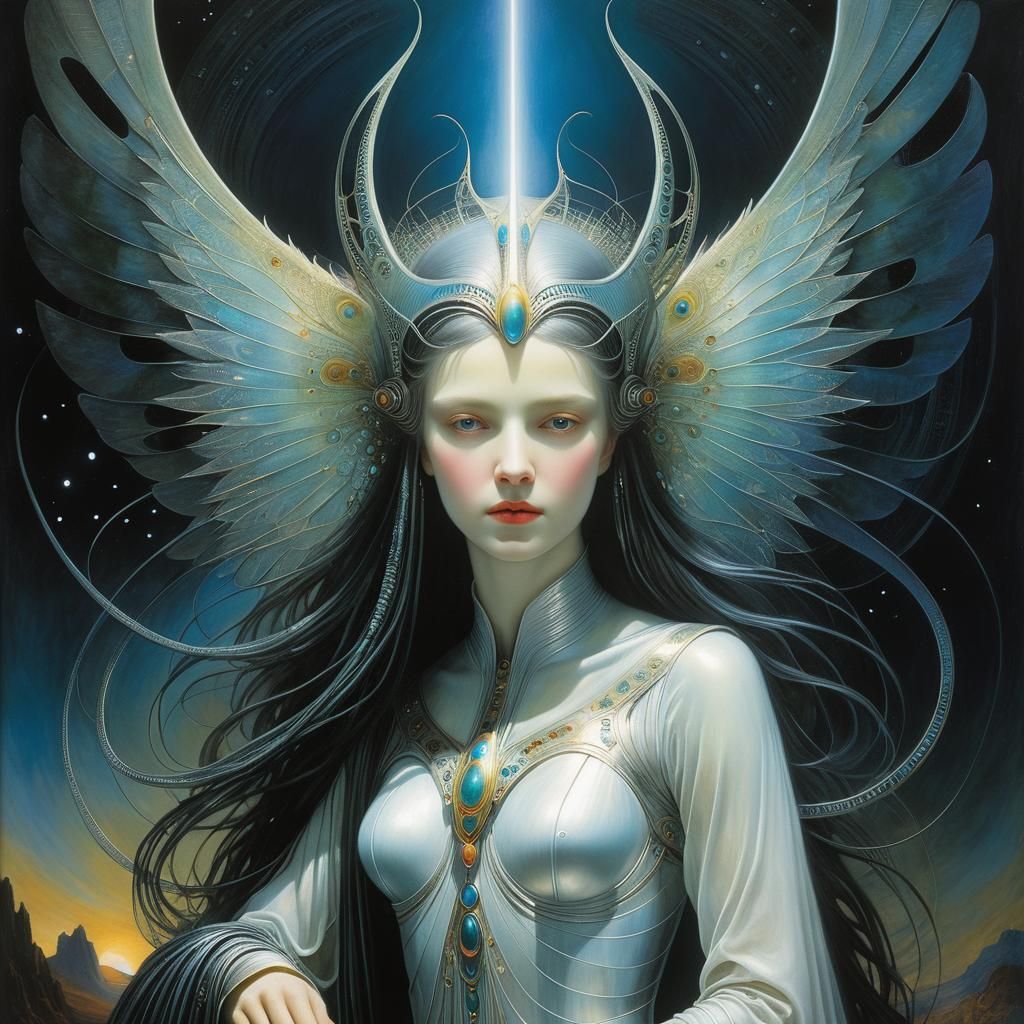 Surreal Angel of Light in Symbolist Style