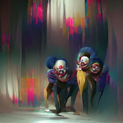Sinister Clowns Art in Dark Fantasy Style