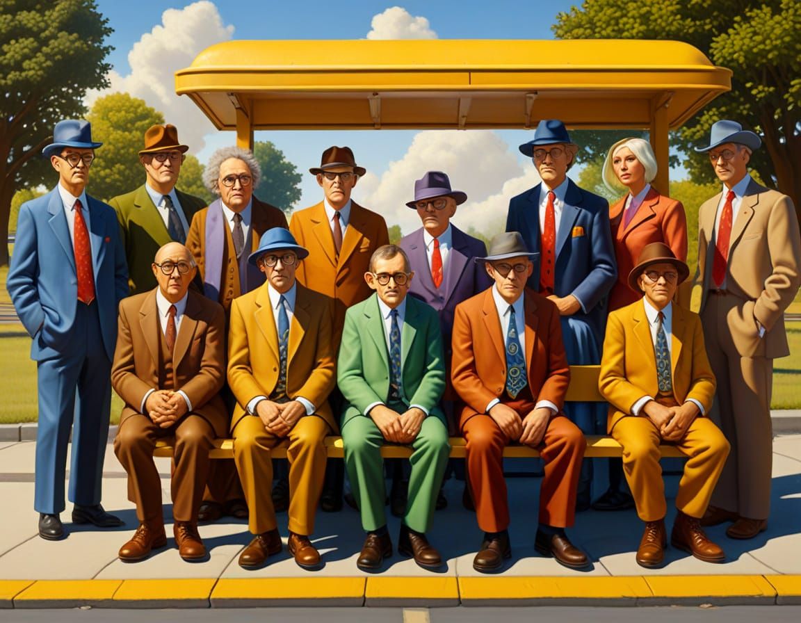 Howard Marks at Bus Stop in Regionalist Painting