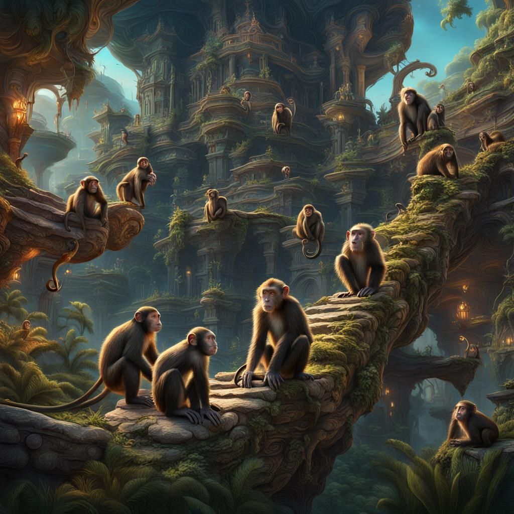 Extravagant Monkeys and Creatures in Detailed Fantasy Art