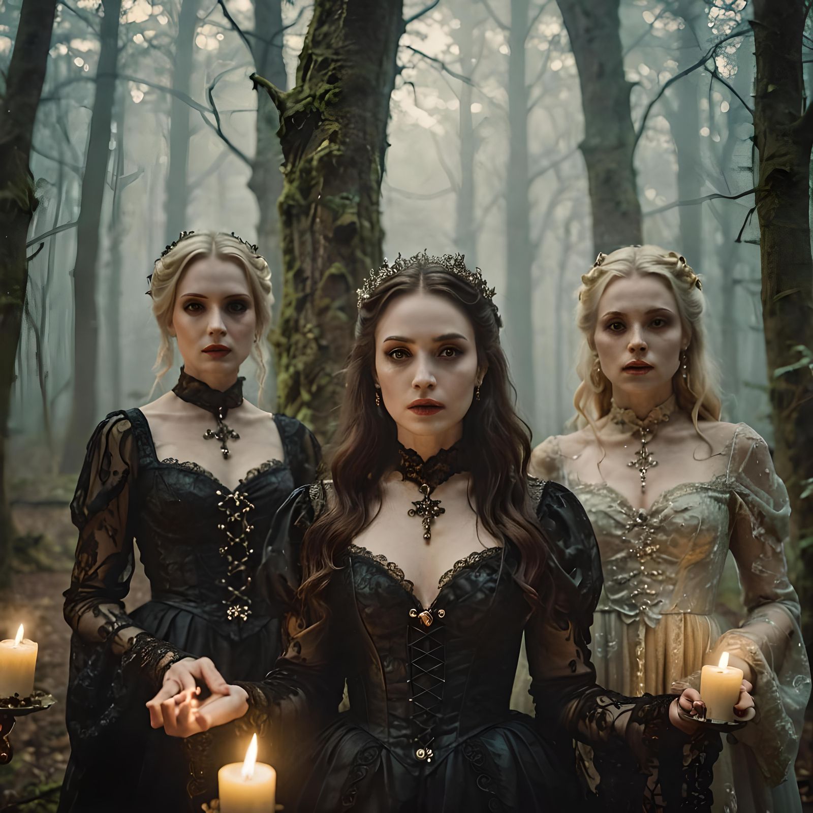 Dracula's Brides: A Cinematic Film Still