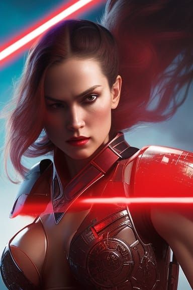 Sith Lord Boudoir Portrait in Hyperdetailed Digital Art Styl...