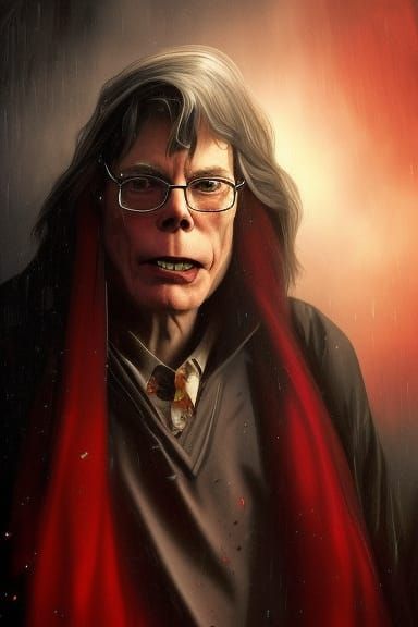 Sinister Stephen King Portrait on Evil Throne