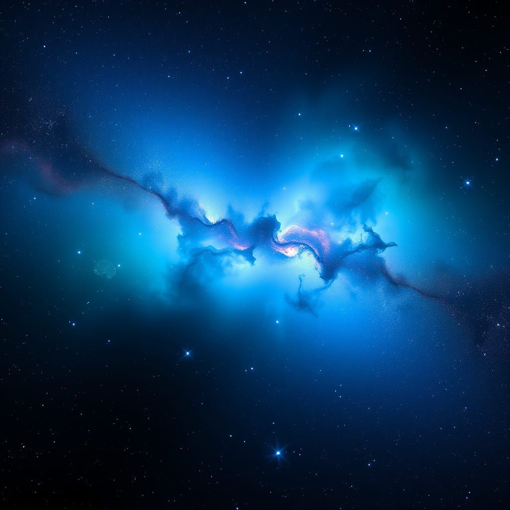 Spectacular Blue and Green Star Forming Nebula