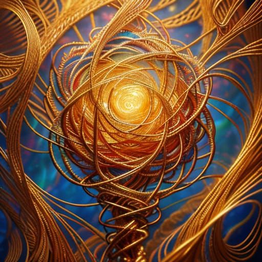 Threads of Connection in Vibrant Oil Painting