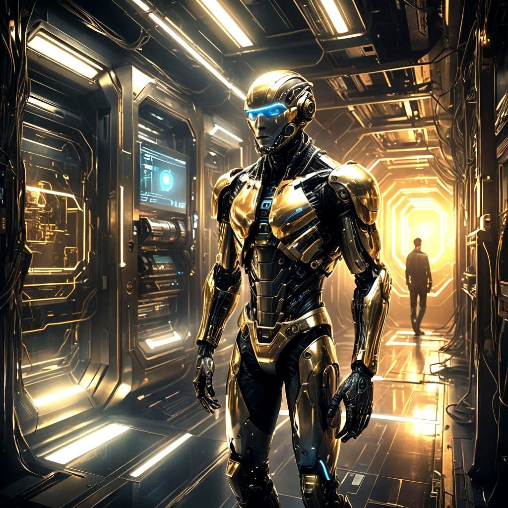 Futuristic Human Replication Machine: Detailed Matte Paintin...