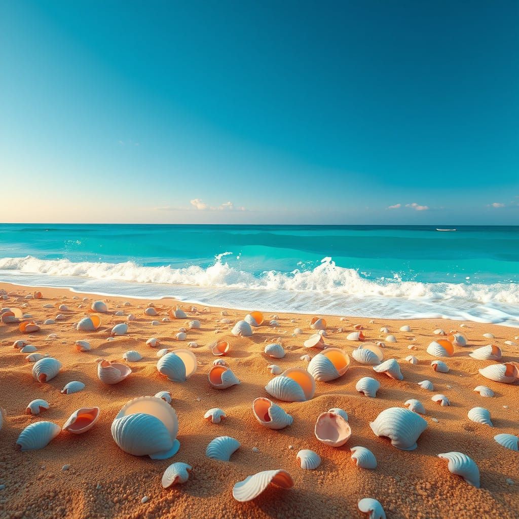 Golden Beach Oasis in Fantasy Concept Art Style