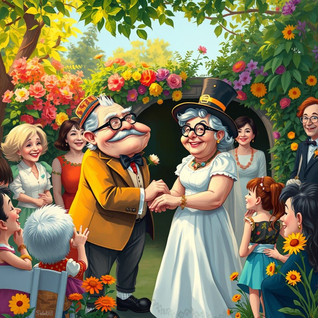 Bad Grandma and Bad Grandpa Renew Vows in Whimsical Family C...