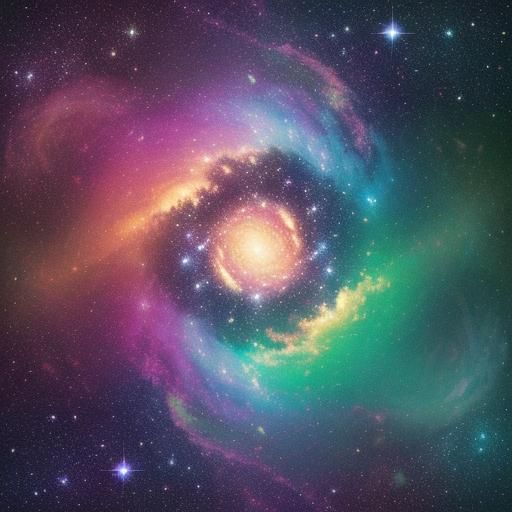 Cute Baby Star in Pastel Nebula, Digital Art