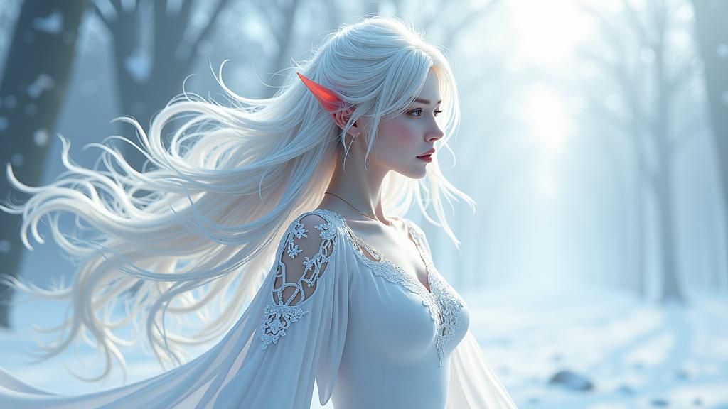 Icy Devil Woman in 3D Anime Style