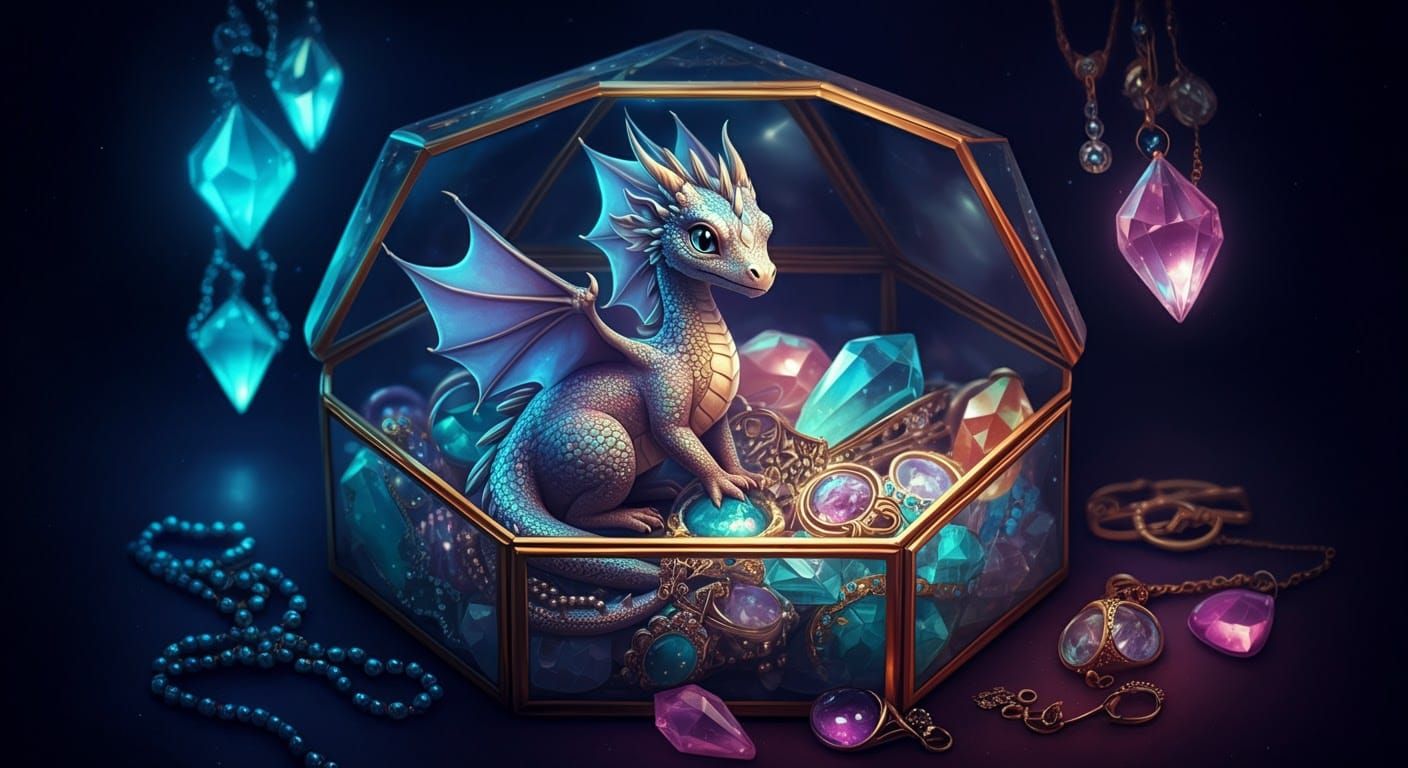 Dimensional Portal with Baby Dragon, Digital Art