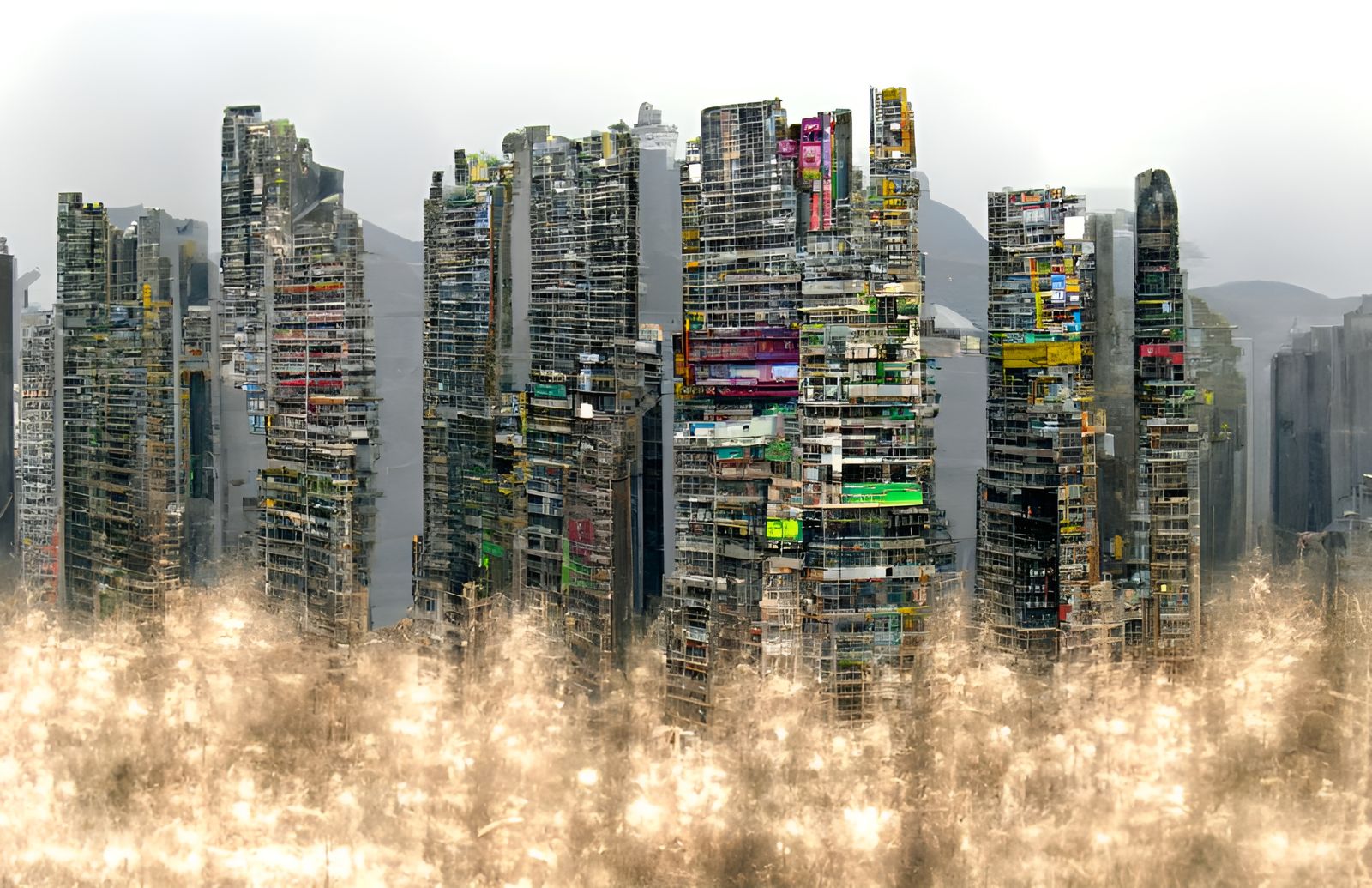 Post-Apocalyptic Hong Kong in Astral Illustration Style