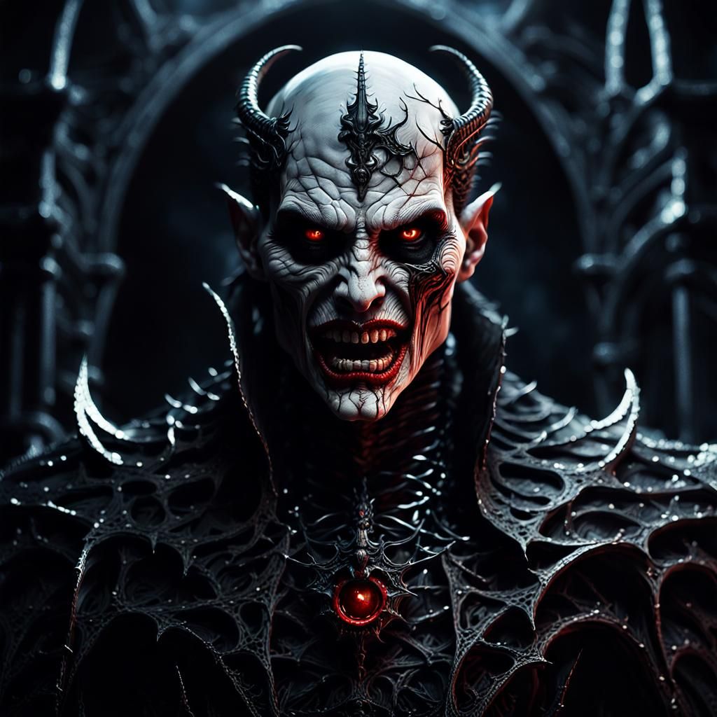 Dark Surreal Vampire in Gothic Horror Scenery