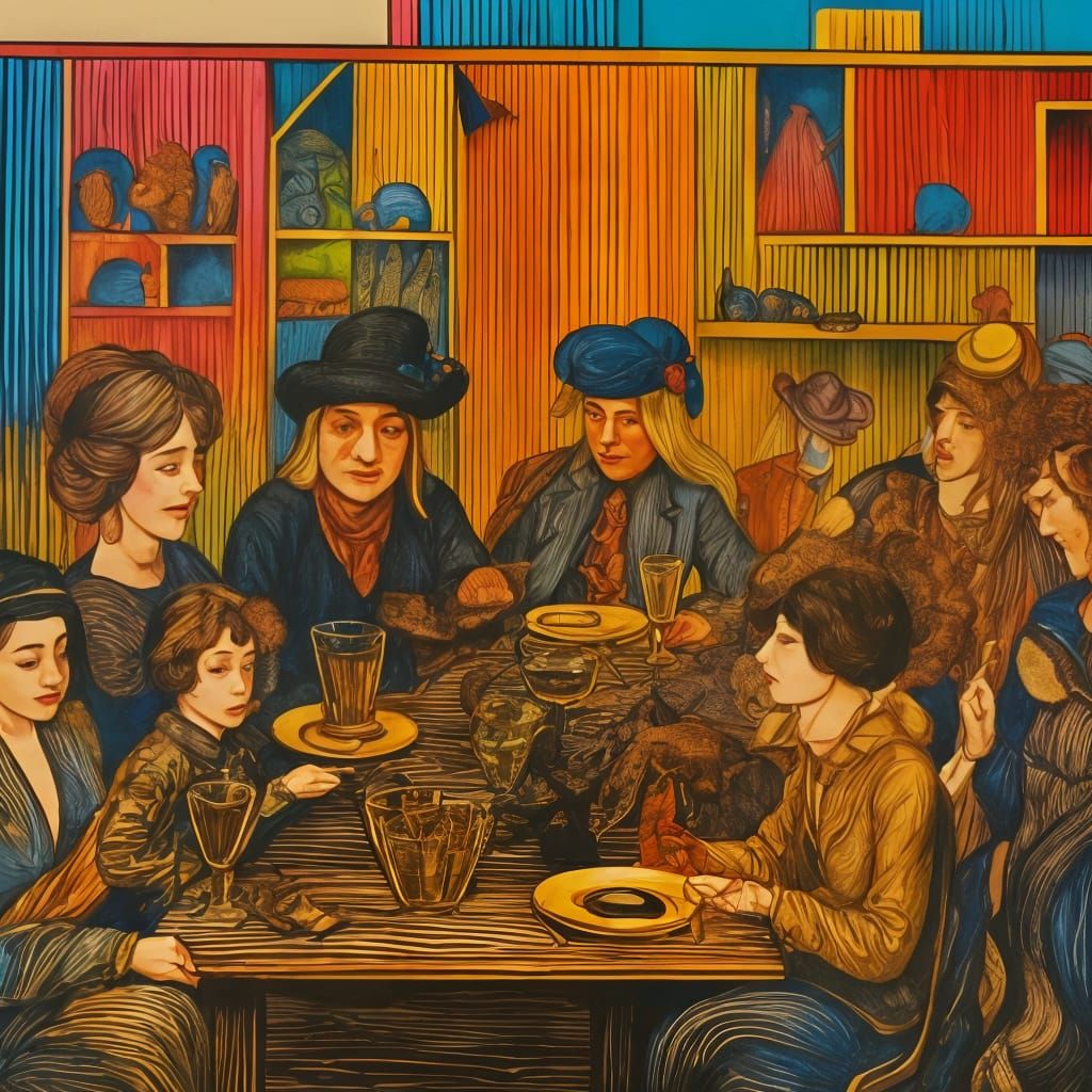 Woodcut print in colour. 1890s