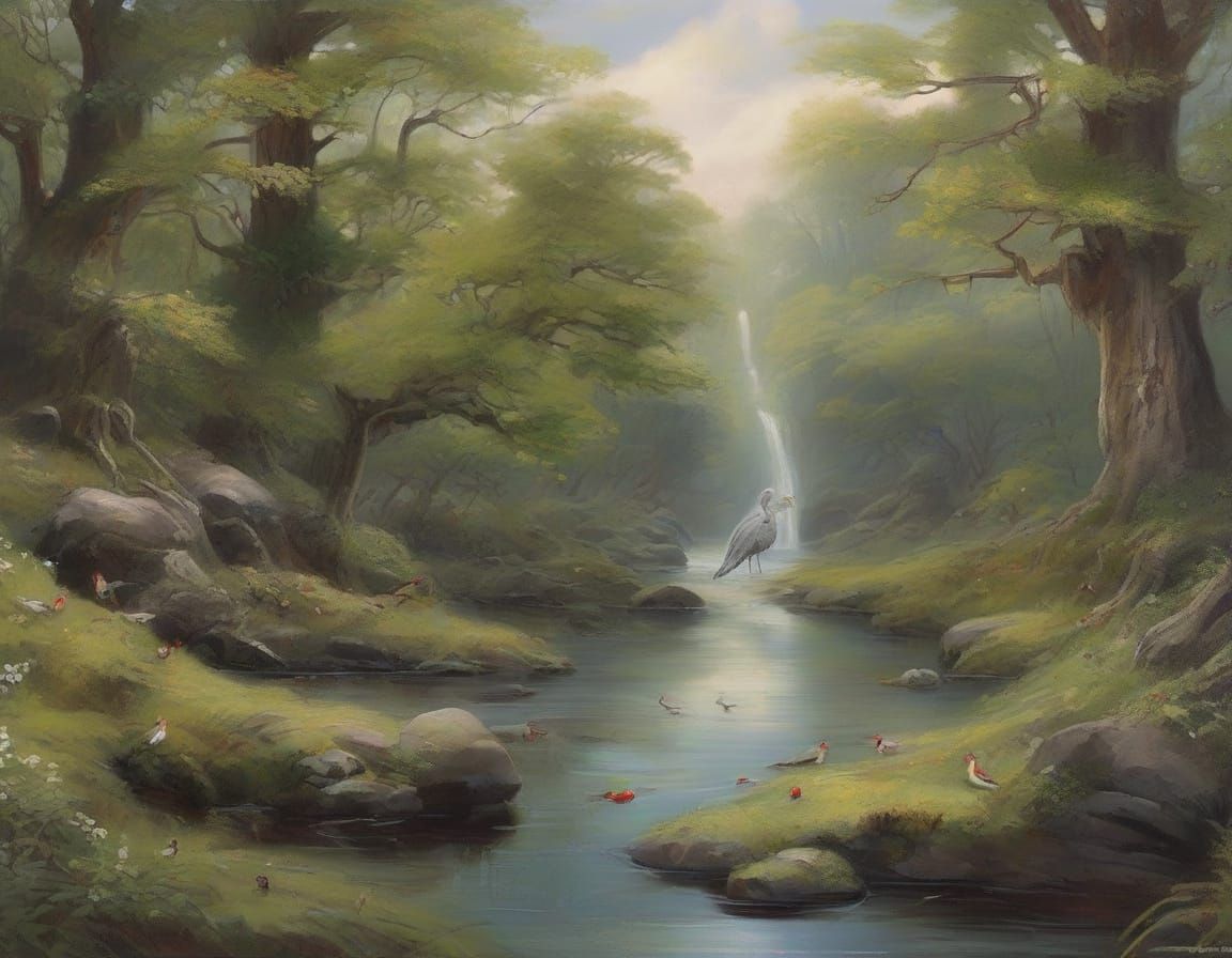 Leafy Island With Herons in Sleuth Wood Lake