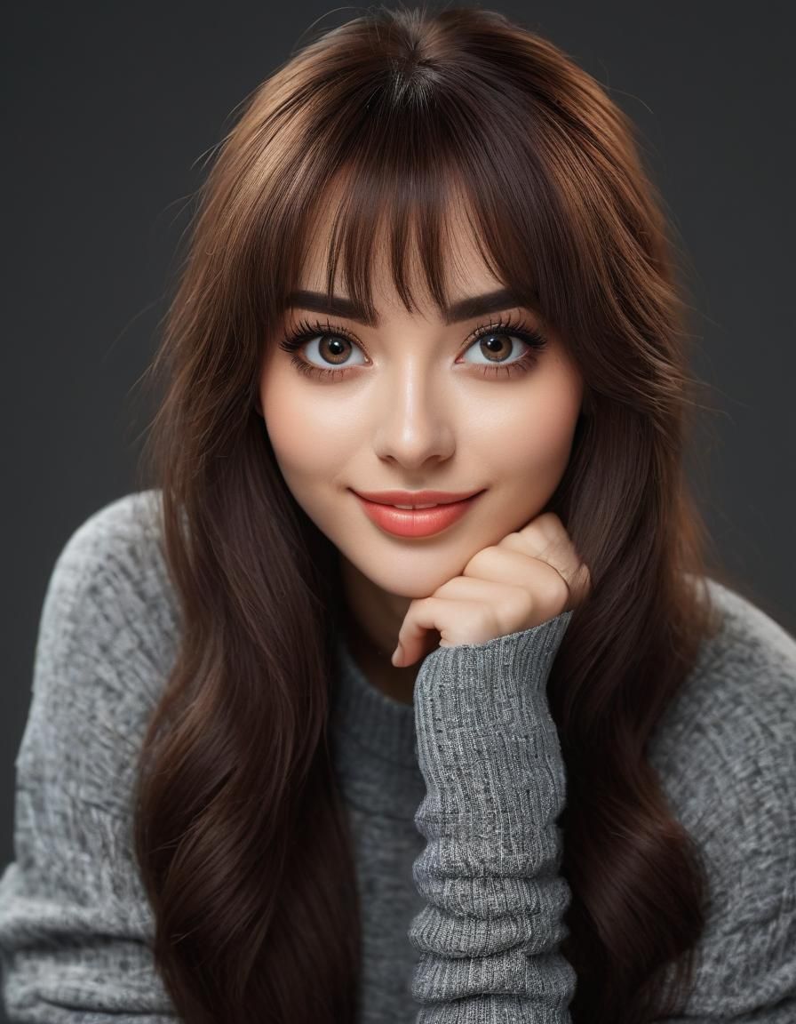Beautiful woman with big eyes