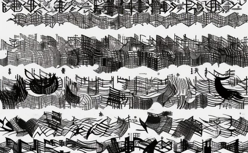 Abstract Typographical Art with Chaotic Composition