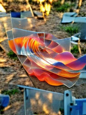 Abstract Sunset Through Warped Plexiglass