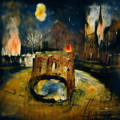 Well Between Burning Buildings