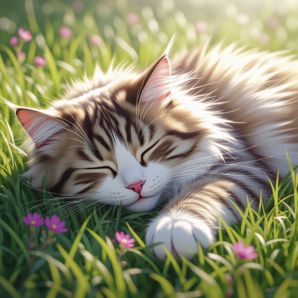 Siberian Cat Nap: Detailed Matte Painting