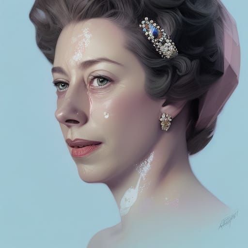 Detailed Portrait of Princess Margaret and Queen Elizabeth