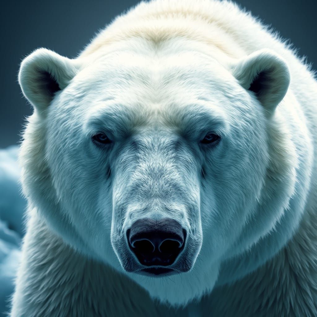 Majestic Polar Bear Under Aurora Borealis