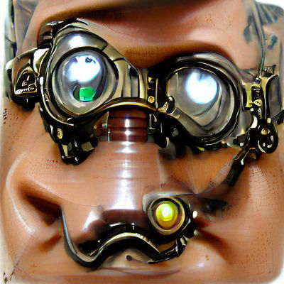 Steampunk Cyborg Bust: Dungeons and Dragons Art