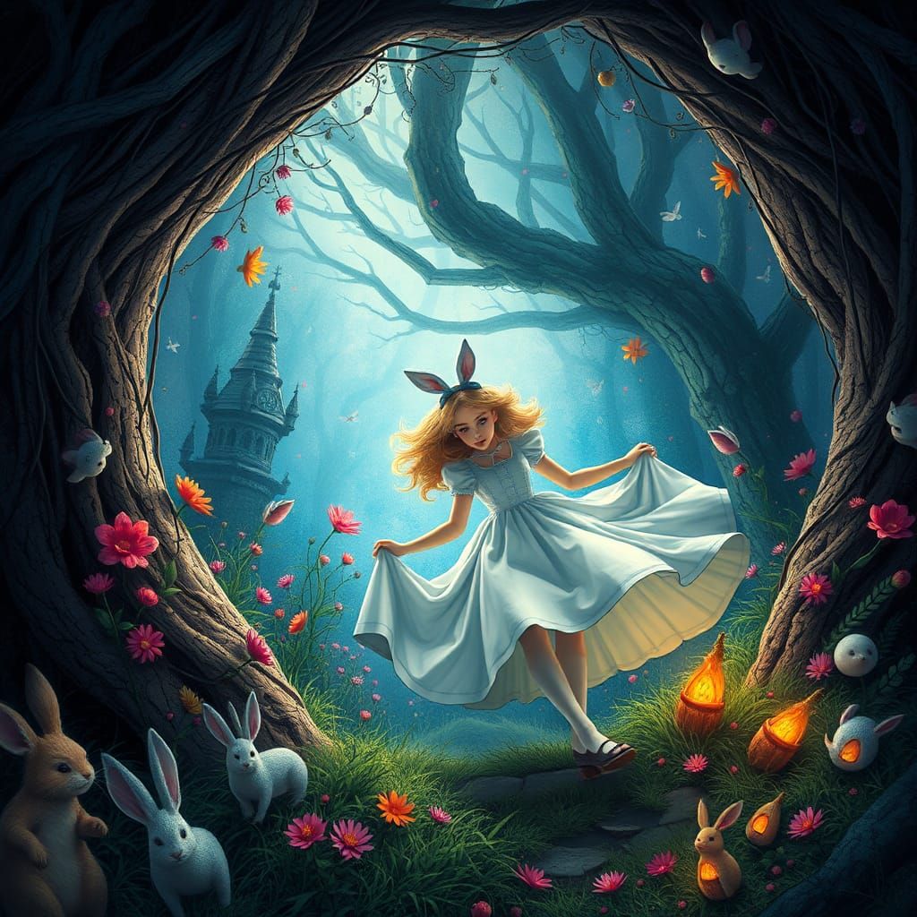 Alice Falling: Wonderland Rabbit Hole of Dreams