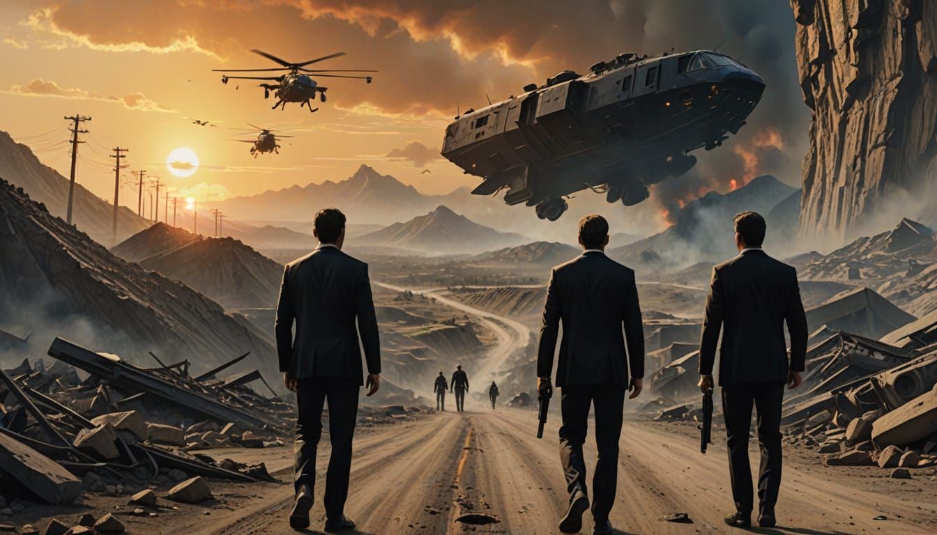 Men in Black at San Andreas Fault, Apocalyptic Scene