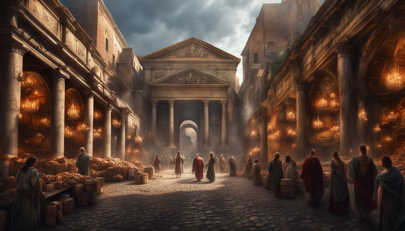Epic Roman Market Grand Entrance: Digital Matte Painting