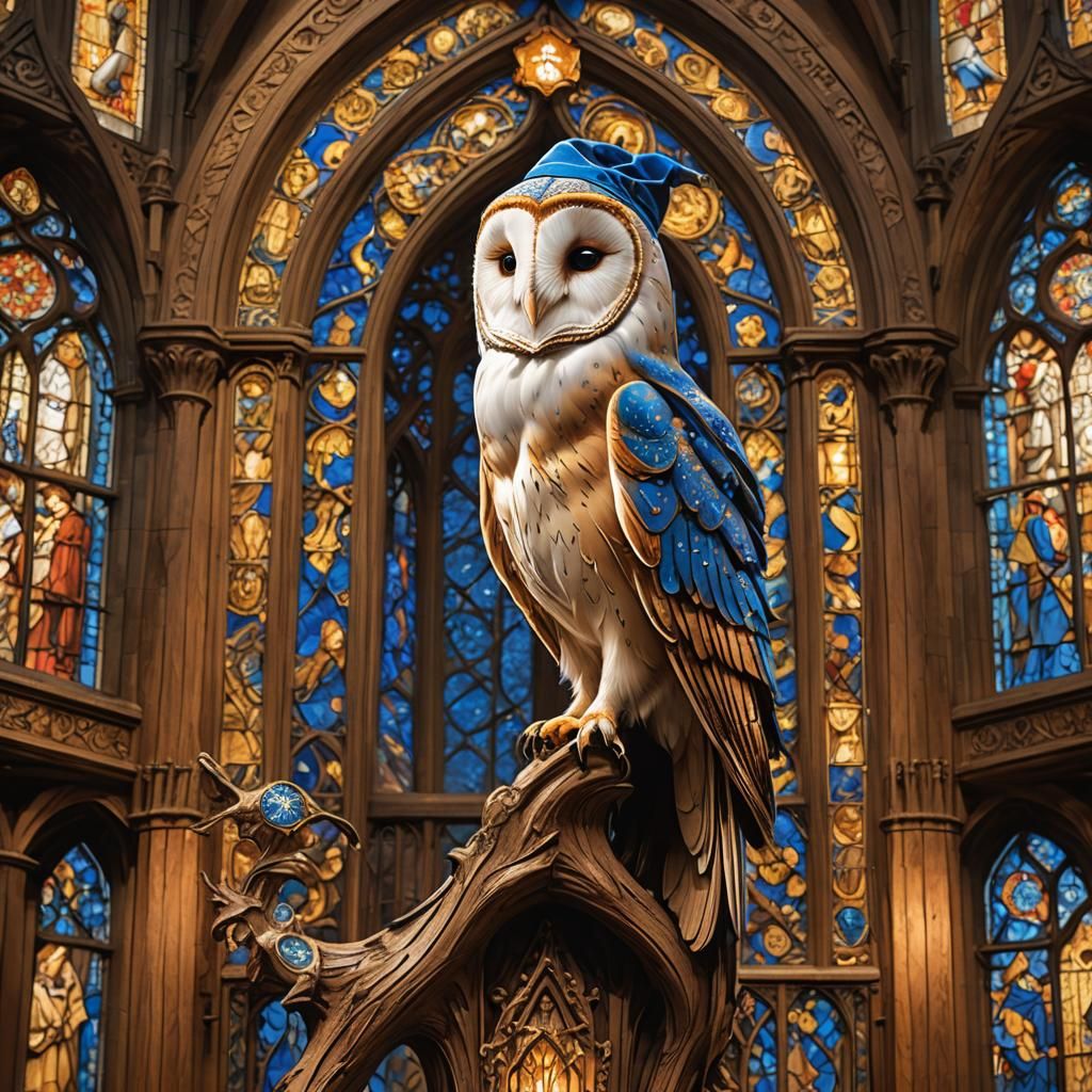 Barn Owl Wizard in Hogwarts Common Room