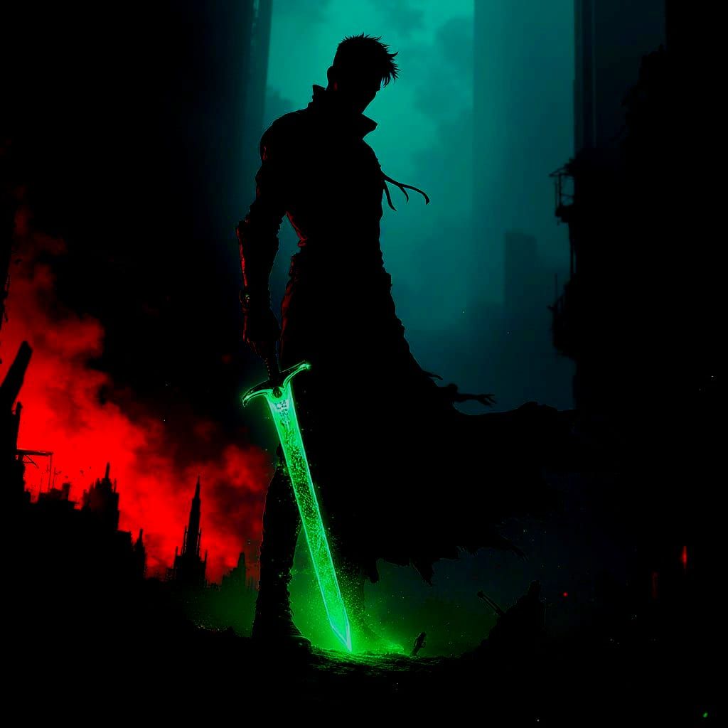 Anime-Inspired, Cyberpunk Hero Radiates Power and Mystery