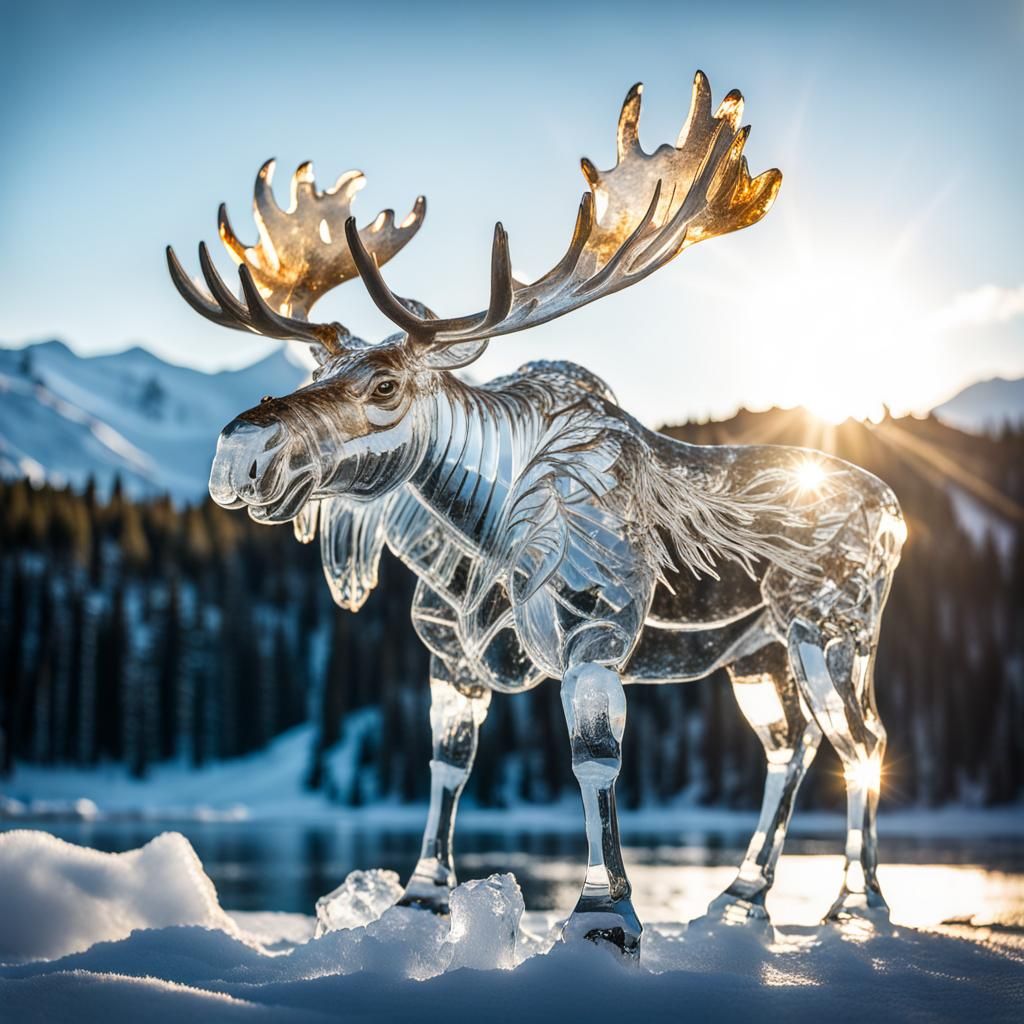 Moose Ice Sculpture