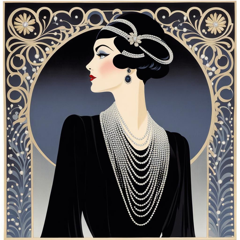 A fashionable woman by Coco Chanel and Erté