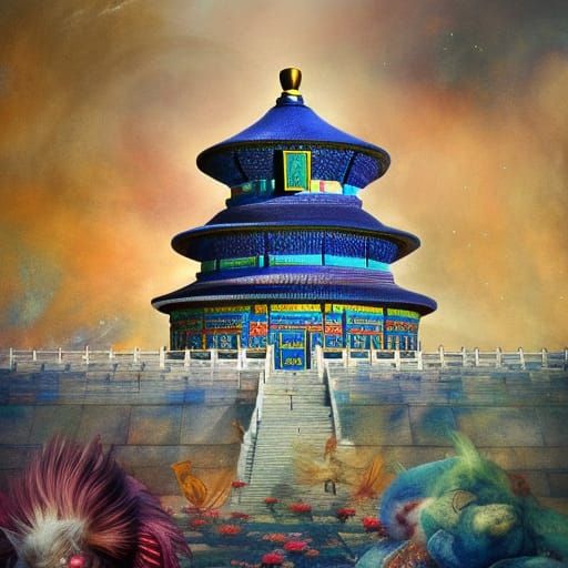 Colorful Beijing Temple of Heaven Tiantán