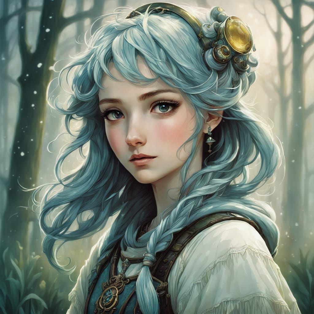 Innocent Forest Sprite in Vibrant Colors