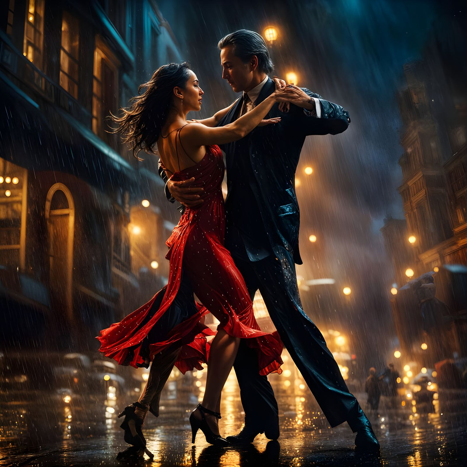 Tango in the Rain: Hyperrealistic Cinematic Dance