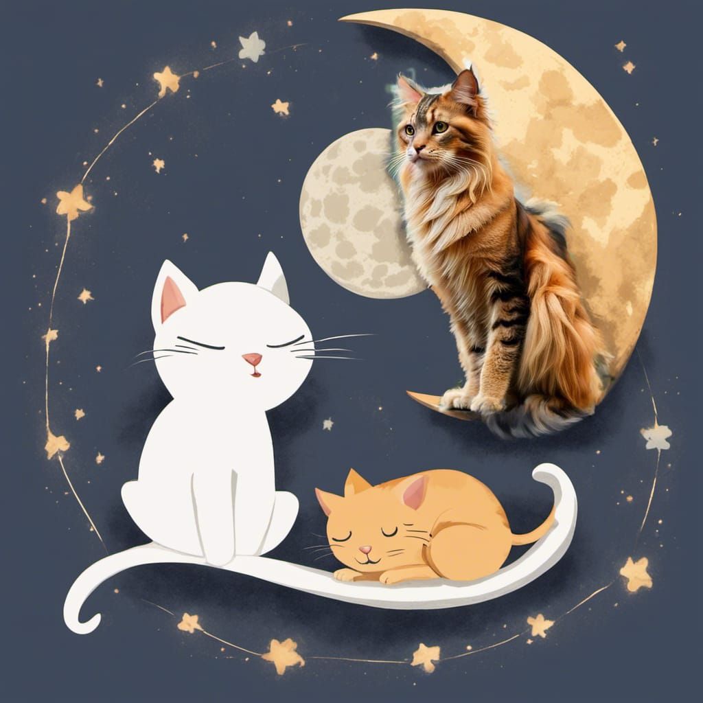 The cat on the moon