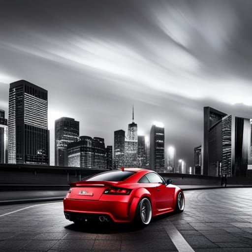 Audi TT MK2 in Rainy Japan at Night