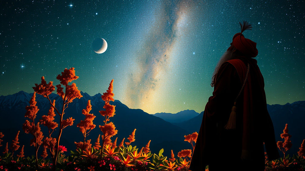 Indian Sage Gazing at Celestial Expanse