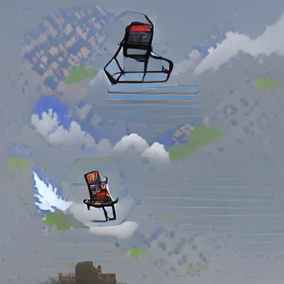 Flying Chair Silhouette at Sunset