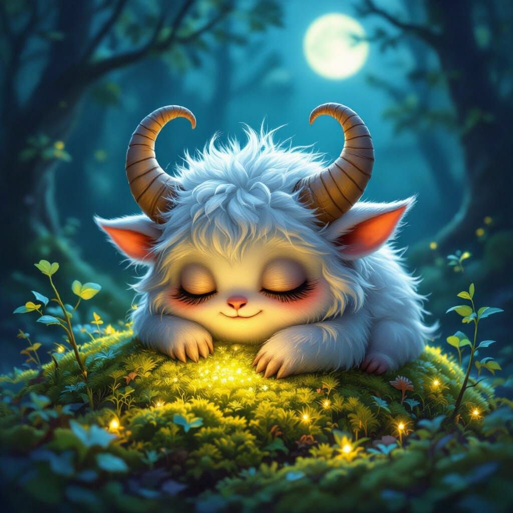 Snoozgobblin Creature in Moonlit Forest