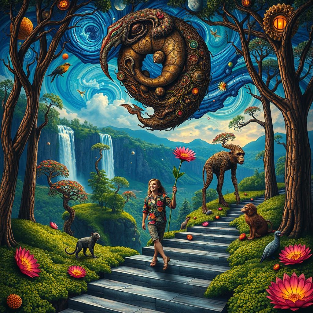 Psychedelic Floating City Inspired by Bosch and Haeckel