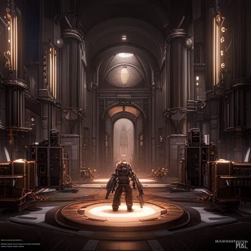 Dark Mechanicum Meeting in Dark Fantasy Style